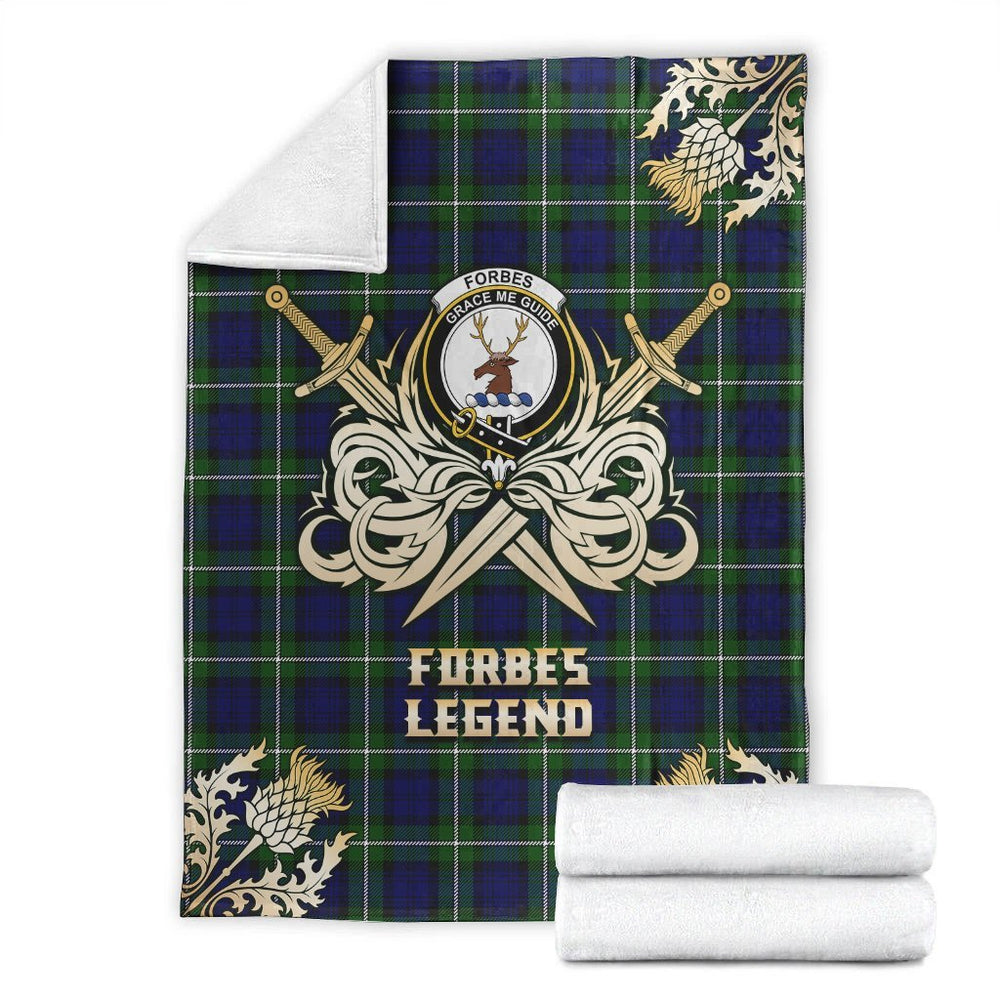 Clan Forbes Modern Tartan Gold Courage Symbol Blanket EX40 Clan Forbes Tartan Today   