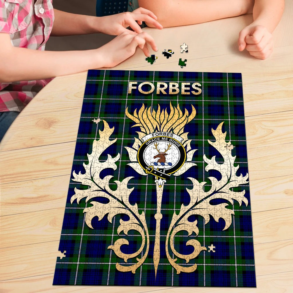 Clan Forbes Modern Tartan Crest Thistle Jigsaw Puzzles Gift For Family XN27 Clan Forbes Tartan Today   