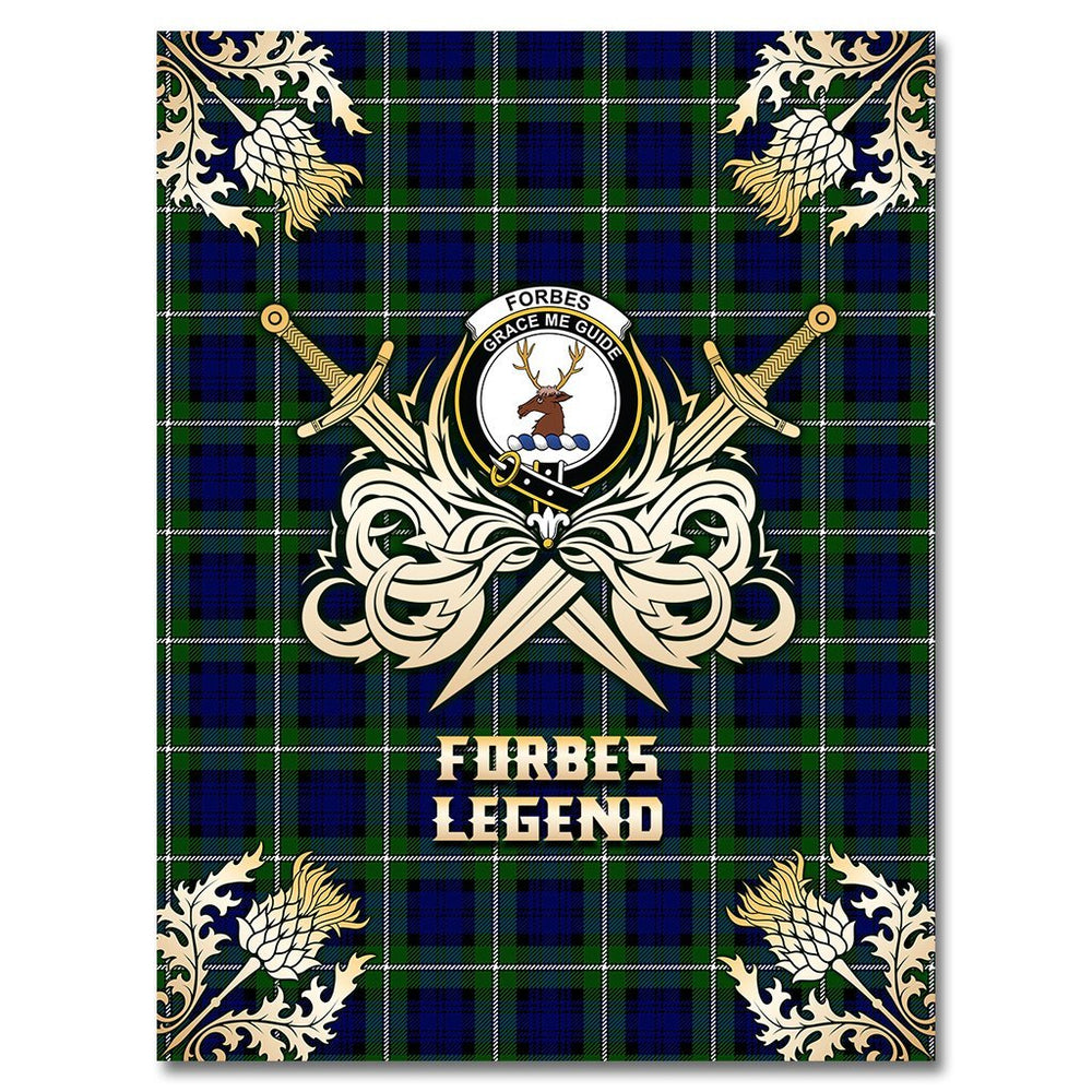 Clan Forbes Modern Tartan Gold Courage Symbol Blanket EX40 Clan Forbes Tartan Today   
