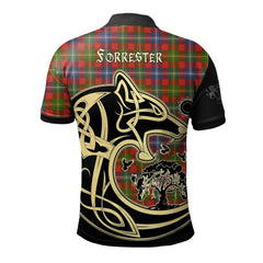 Clan Forrester Tartan Polo Shirt Viking Wolf NO30 Forrester Tartan Tartan Polo   