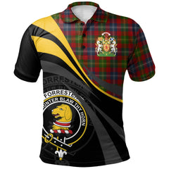 Clan Forrester or Foster Tartan Polo Shirt - Royal Coat Of Arms Style YY52 Forrester or Foster Tartan Tartan Polo   