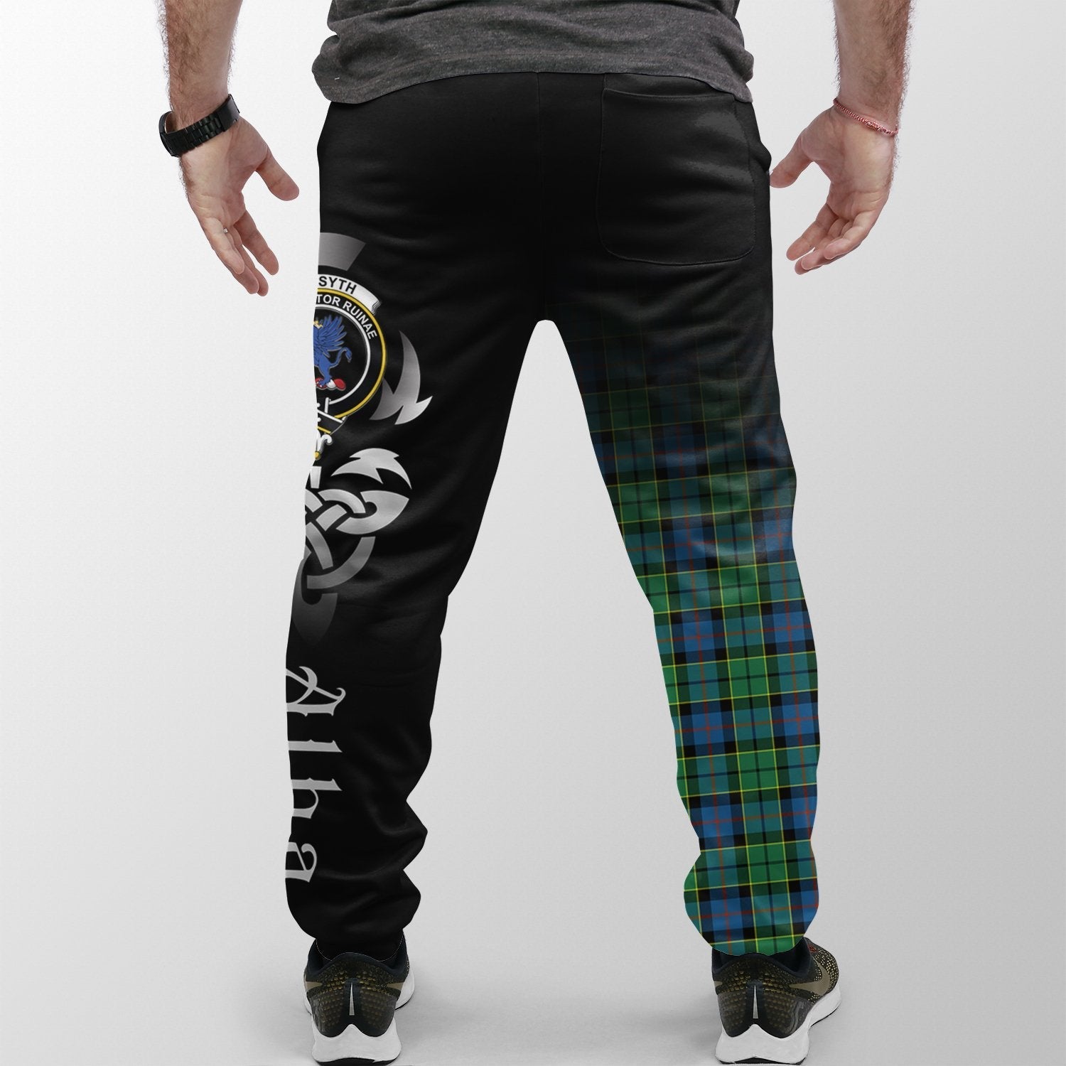 Clan Forsyth Ancient Tartan Crest Jogger Sweatpants  Alba Celtic Style PN54 Clan Forsyth Tartan Today   