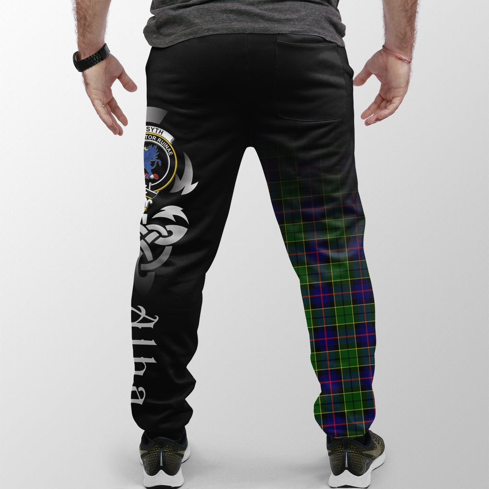 Clan Forsyth Modern Tartan Crest Jogger Sweatpants  Alba Celtic Style CV99 Clan Forsyth Tartan Today   