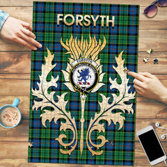 Clan Forsyth Ancient Tartan Crest Thistle Jigsaw Puzzles Gift For Family GQ84 Clan Forsyth Tartan Today   