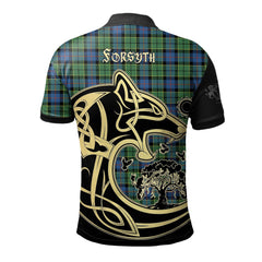 Clan Forsyth Ancient Tartan Polo Shirt Viking Wolf IU69 Forsyth Ancient Tartan Tartan Polo   