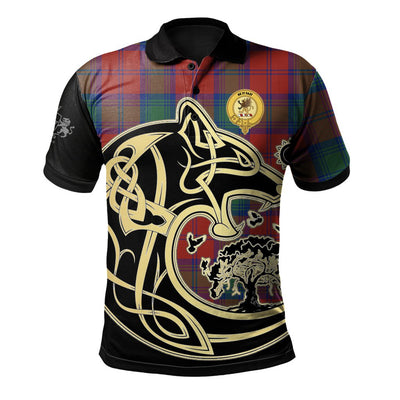 Clan Fotheringham Modern Tartan Polo Shirt Viking Wolf KO93