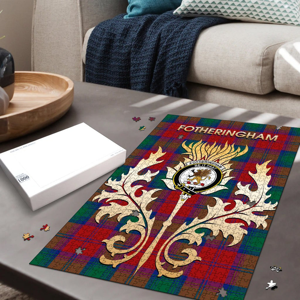 Clan Fotheringham Modern Tartan Crest Thistle Jigsaw Puzzles Gift For Family GK80 Clan Fotheringham Tartan Today   