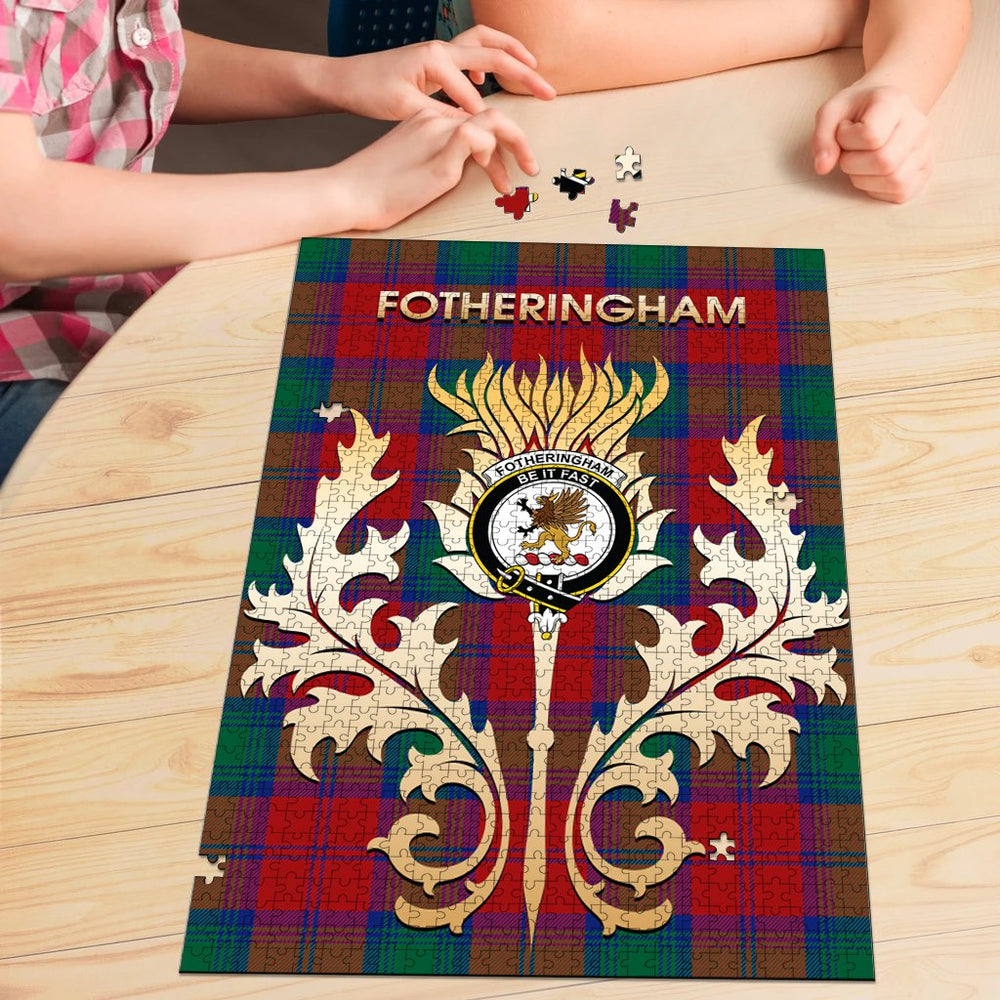 Clan Fotheringham Modern Tartan Crest Thistle Jigsaw Puzzles Gift For Family GK80 Clan Fotheringham Tartan Today   