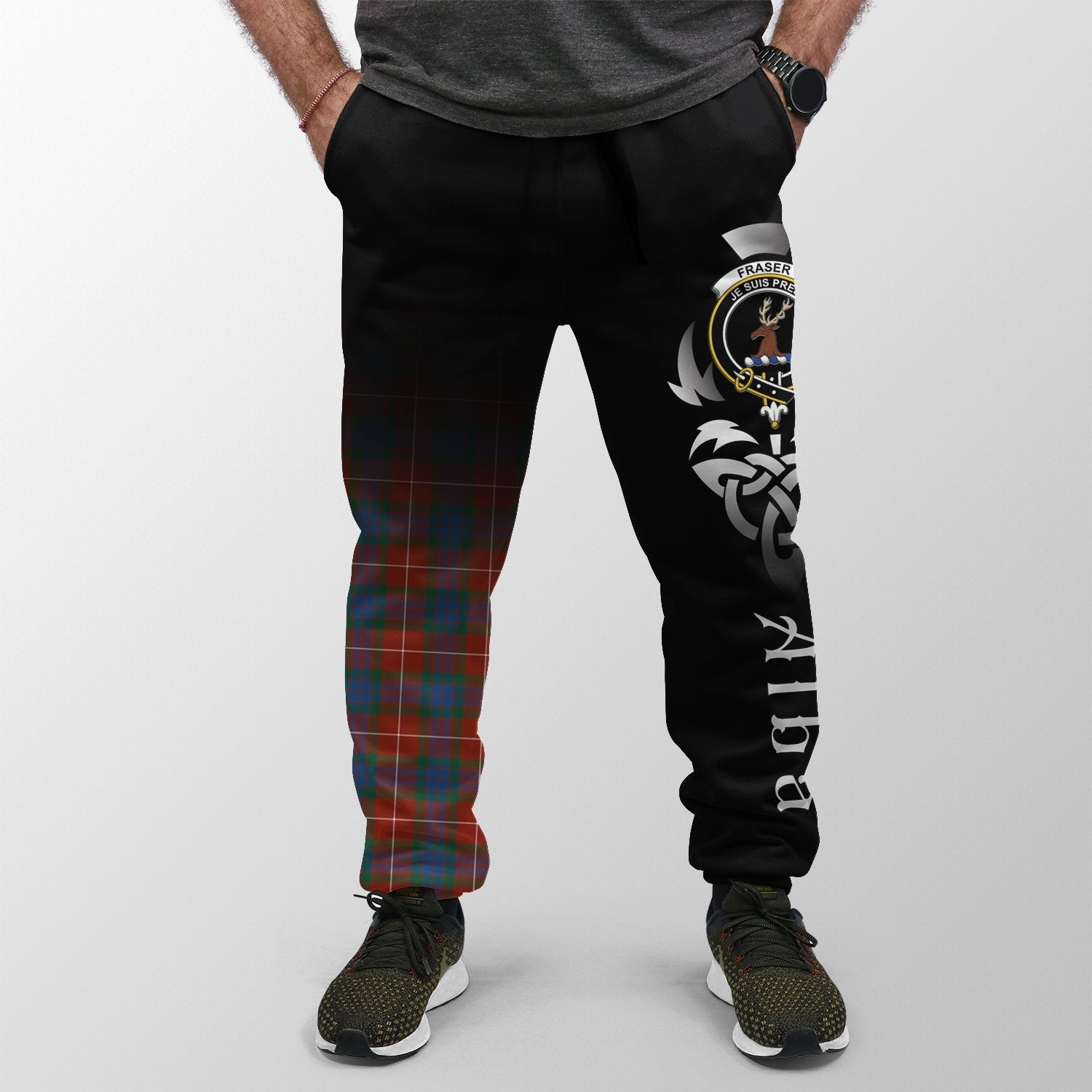 Clan Fraser Ancient Tartan Crest Jogger Sweatpants  Alba Celtic Style QI26 Clan Fraser Tartan Today   