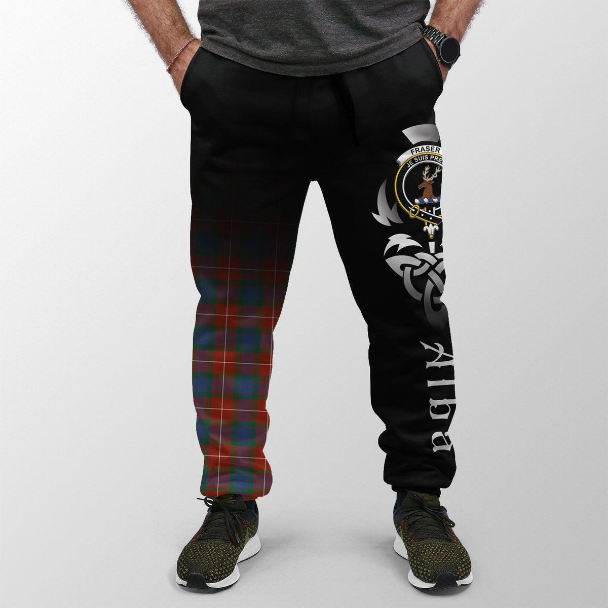 Clan Fraser Ancient Tartan Crest Jogger Sweatpants  Alba Celtic Style QI26 Clan Fraser Tartan Today   