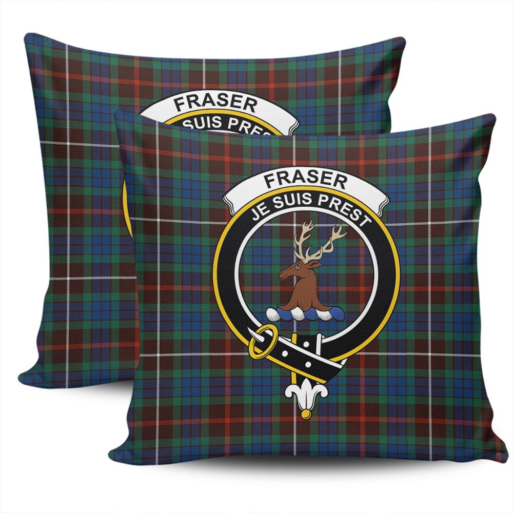 Clan Fraser Hunting Ancient Tartan Crest Pillow Cover XA64 Clan Fraser Tartan Today   