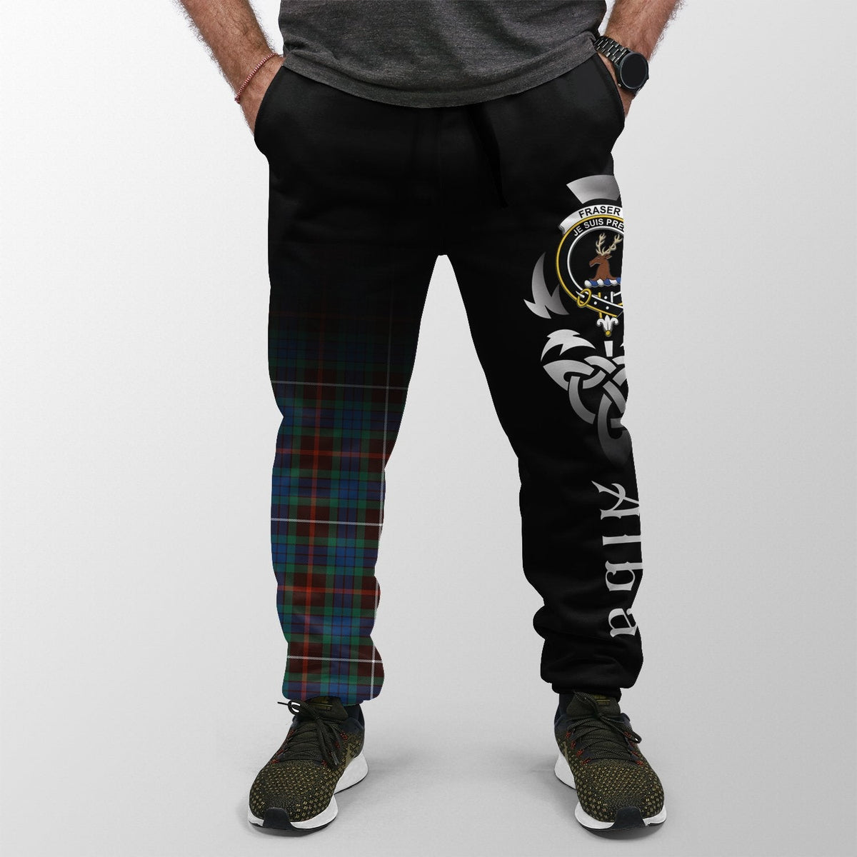 Clan Fraser Hunting Ancient Tartan Crest Jogger Sweatpants  Alba Celtic Style OY12 Clan Fraser Tartan Today   