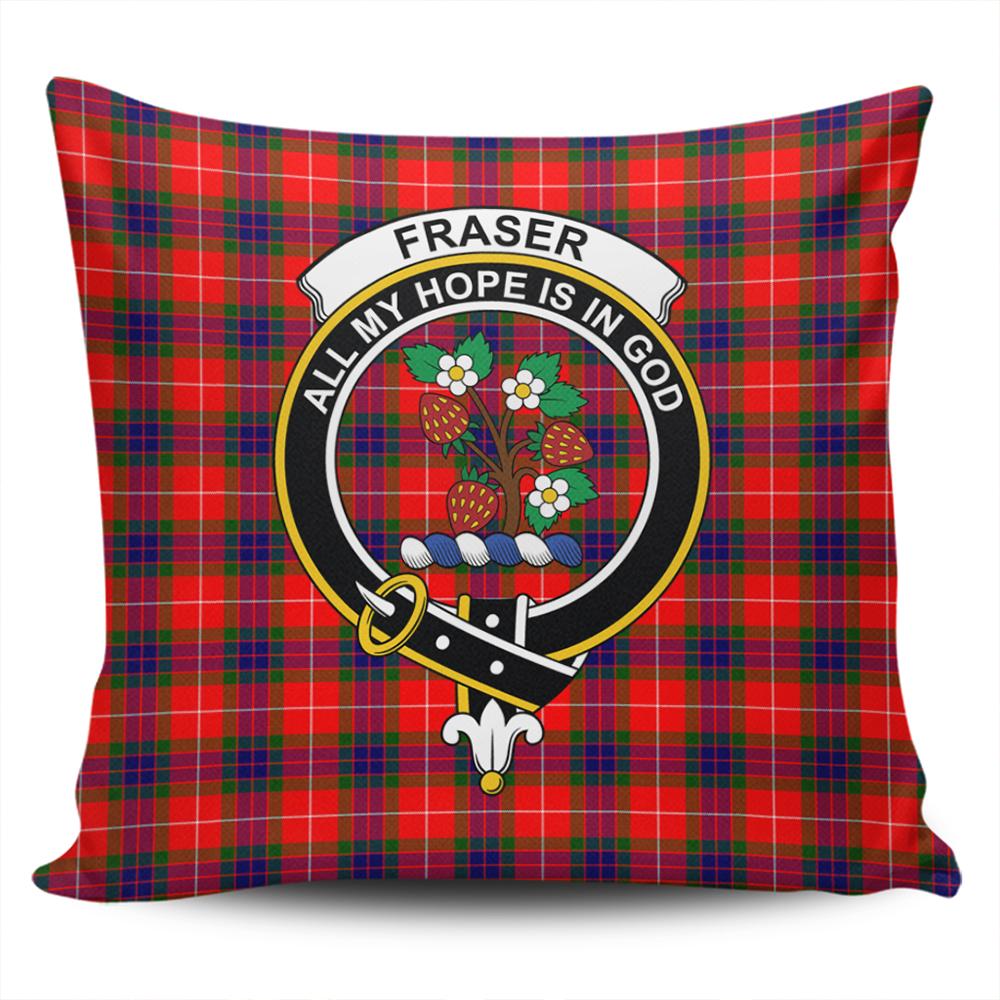 Clan Fraser Modern Tartan Crest Pillow Cover WR51 Clan Fraser Tartan Today   