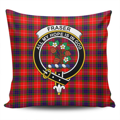 Clan Fraser Modern Tartan Crest Pillow Cover WR51