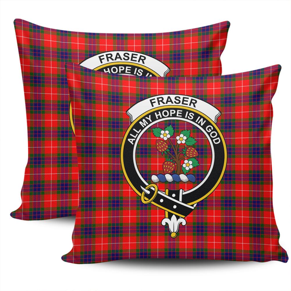 Clan Fraser Modern Tartan Crest Pillow Cover WR51 Clan Fraser Tartan Today   
