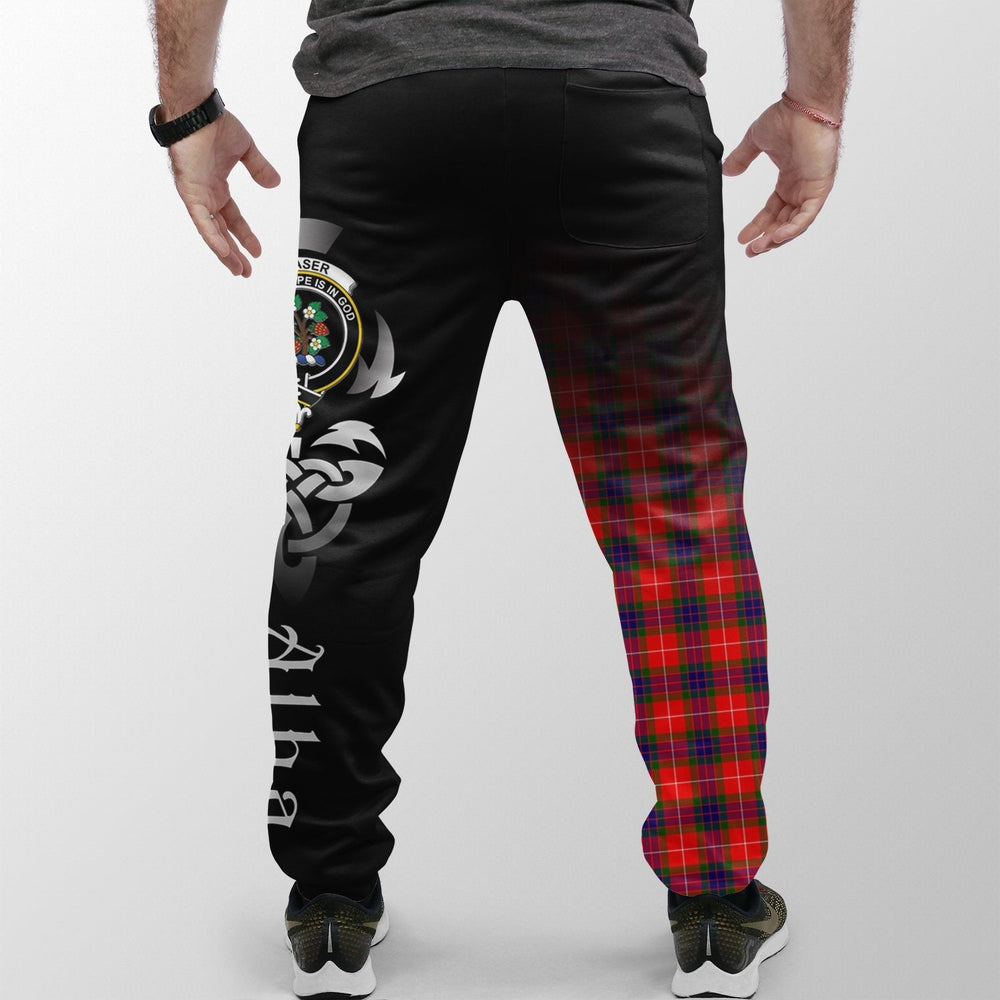 Clan Fraser Modern Tartan Crest Jogger Sweatpants  Alba Celtic Style BT68 Clan Fraser Tartan Today   