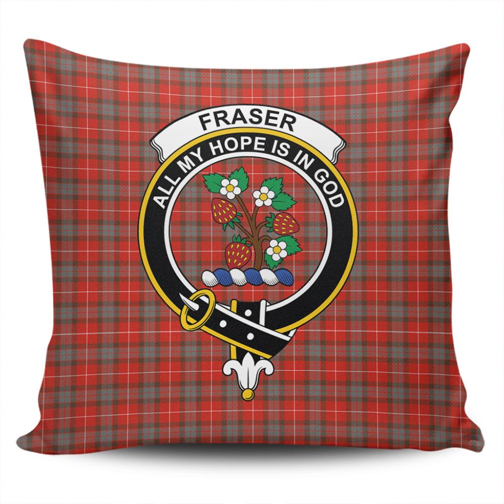 Clan Clan Fraser Weathered Tartan Crest Pillow Cover AP29 Clan Fraser Tartan Today   