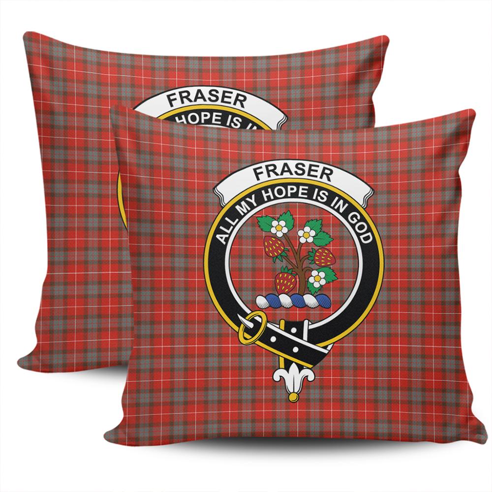 Clan Clan Fraser Weathered Tartan Crest Pillow Cover AP29 Clan Fraser Tartan Today   
