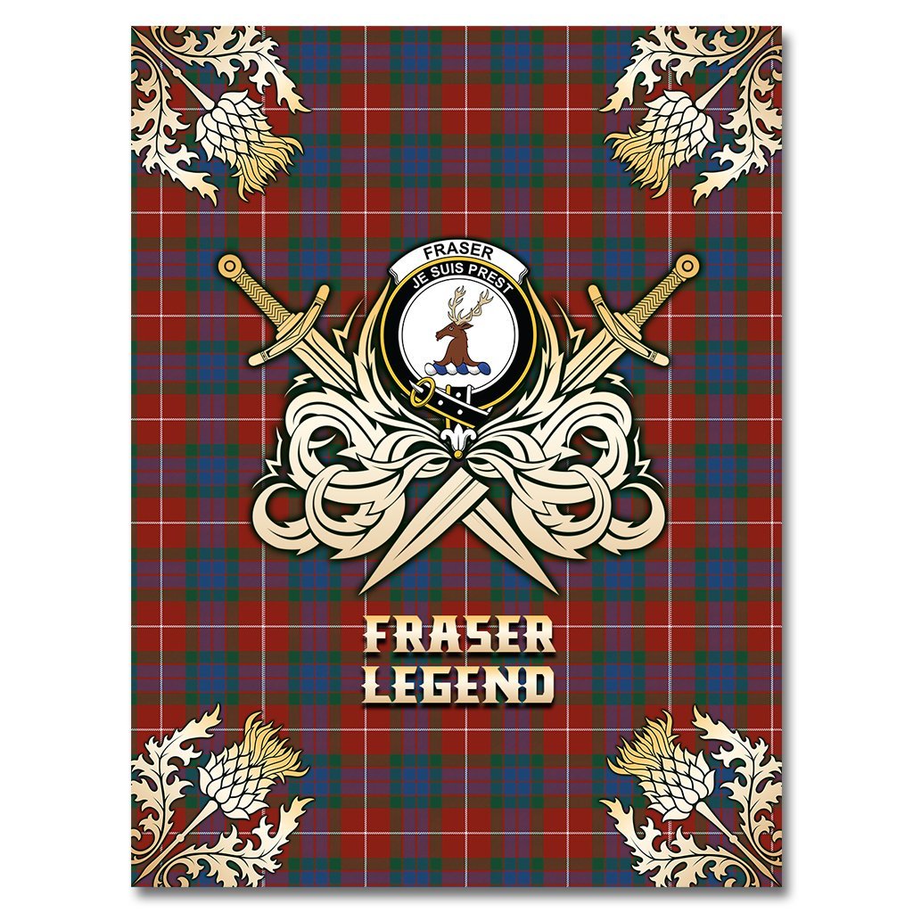 Clan Fraser Ancient Tartan Gold Courage Symbol Blanket UY30 Clan Fraser Tartan Today   