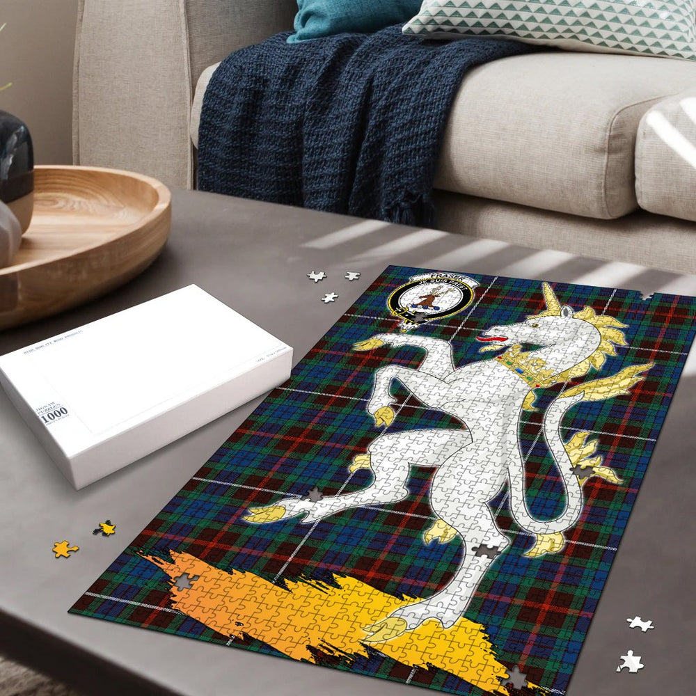 Clan Fraser Hunting Ancient Tartan Crest Unicorn Scotland Jigsaw Puzzles Gift For Family WE45 Clan Fraser Tartan Today   