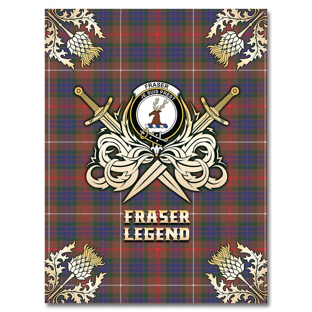 Clan Fraser Hunting Modern Tartan Gold Courage Symbol Blanket OJ78 Clan Fraser Tartan Today   