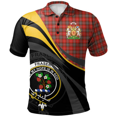 Clan Fraser Weathered Tartan Polo Shirt - Royal Coat Of Arms Style