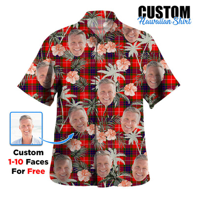 Clan Fraser Modern Tartan Custom Face Hawaiian Shirt – Unisex Gift for Family Members, Summer Party FA95