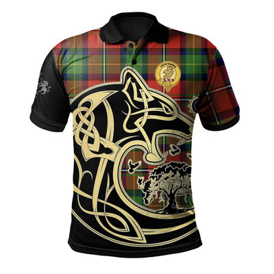 Clan Fullerton Tartan Polo Shirt Viking Wolf