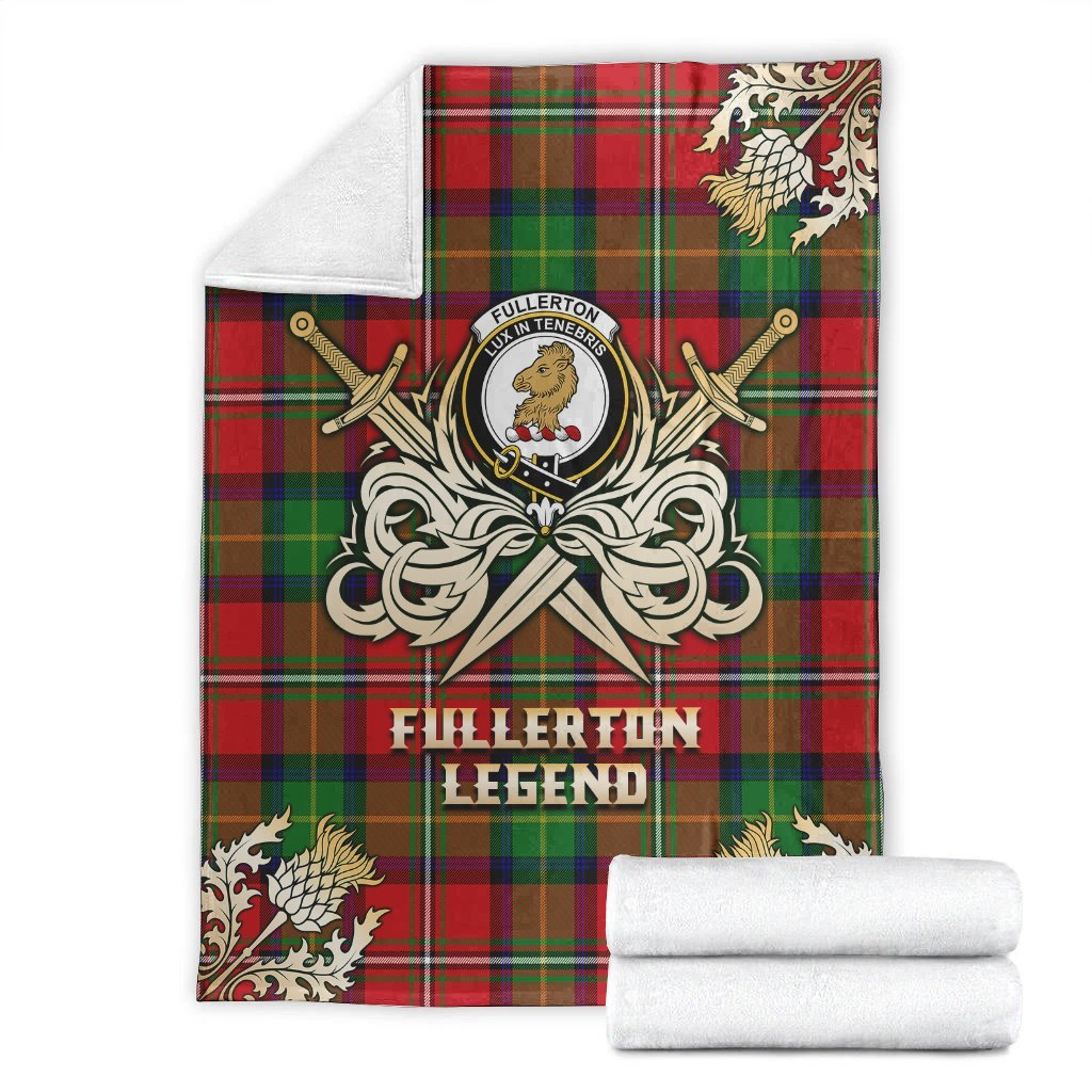 Clan Fullerton Tartan Gold Courage Symbol Blanket HP37 Clan Fullarton/Fullerton Tartan Today   