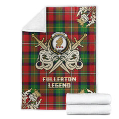 Clan Fullerton Tartan Gold Courage Symbol Blanket HP37 Clan Fullarton/Fullerton Tartan Today   