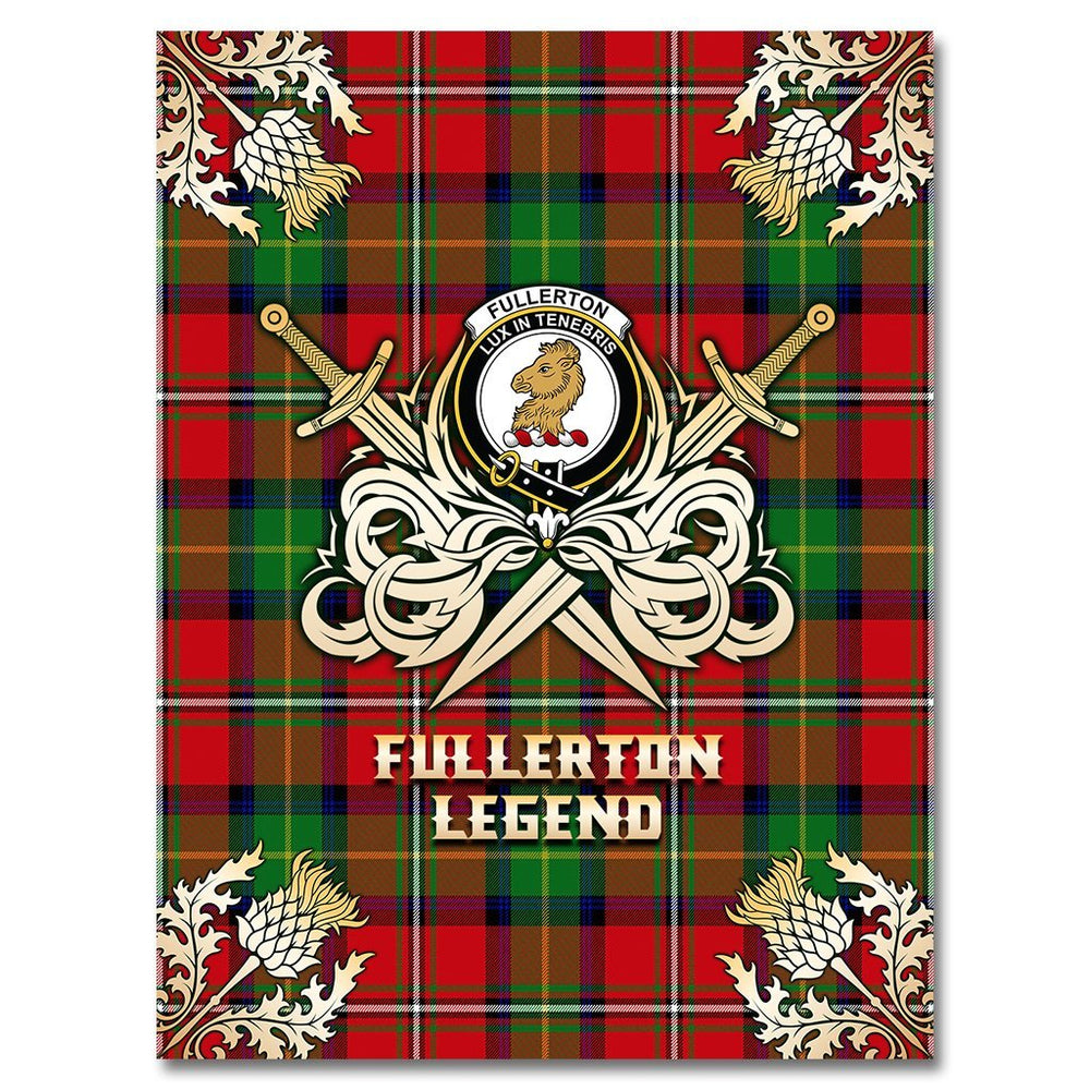 Clan Fullerton Tartan Gold Courage Symbol Blanket HP37 Clan Fullarton/Fullerton Tartan Today   