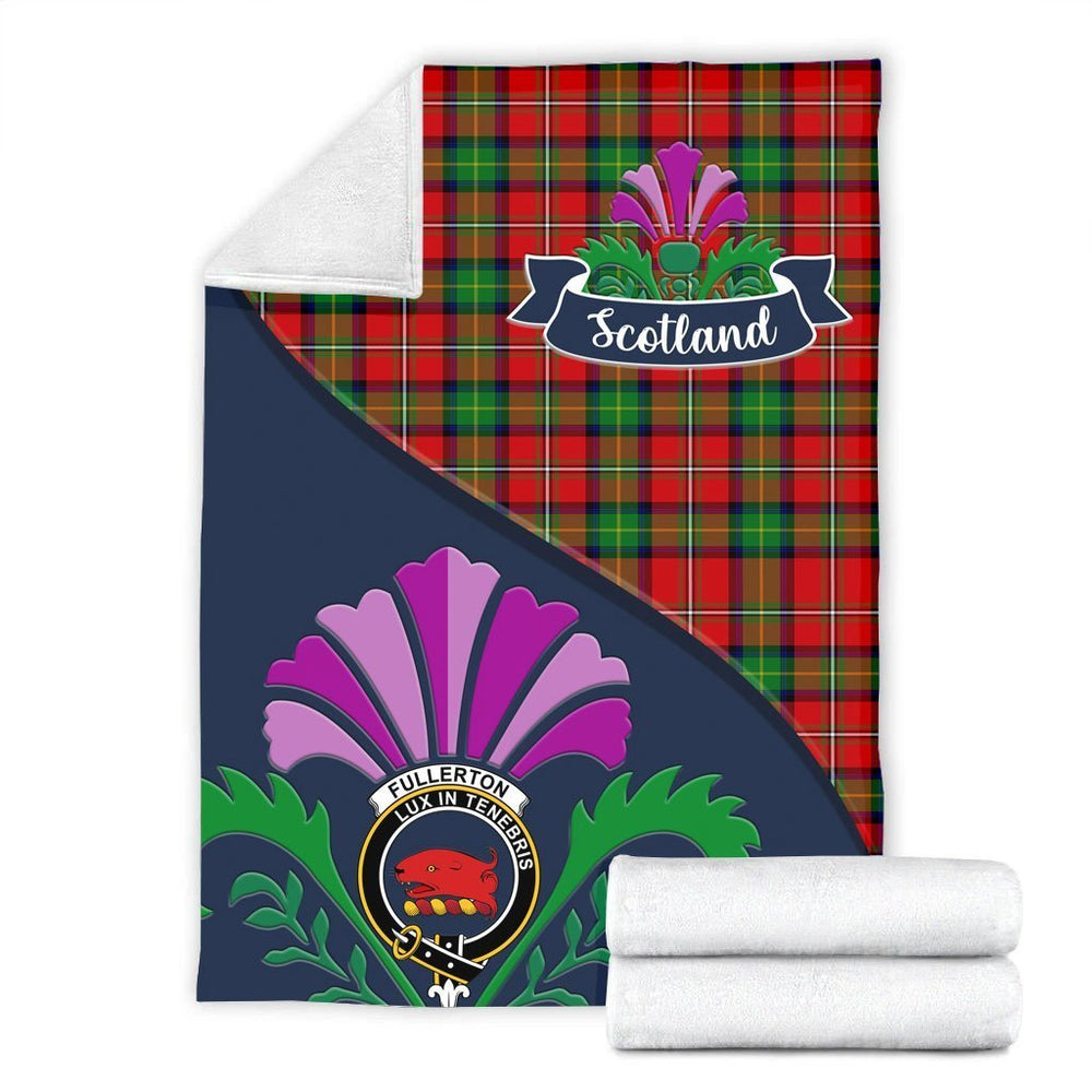 Clan Fullerton Tartan Crest Premium Blanket Thistle Style LM97 Clan Fullarton/Fullerton Tartan Today   
