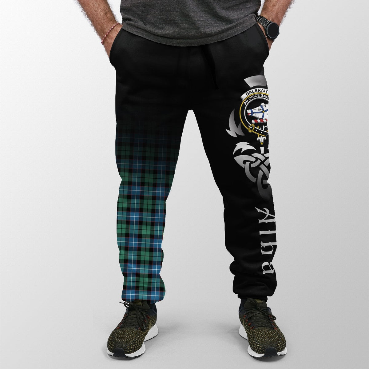 Clan Galbraith Ancient Tartan Crest Jogger Sweatpants  Alba Celtic Style GI99 Clan Rait Tartan Today   