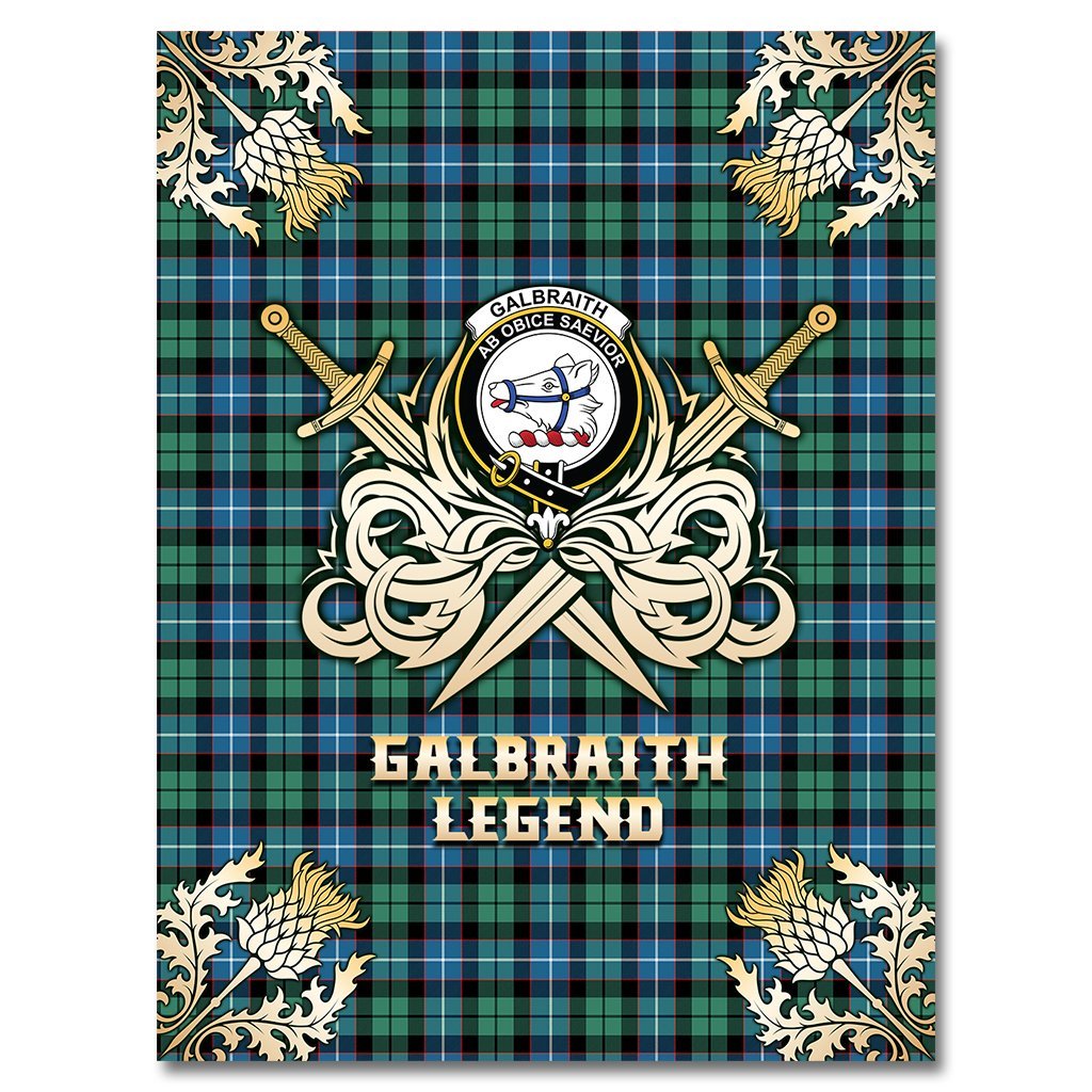 Clan Galbraith Ancient Tartan Gold Courage Symbol Blanket CM38 Clan Rait Tartan Today   