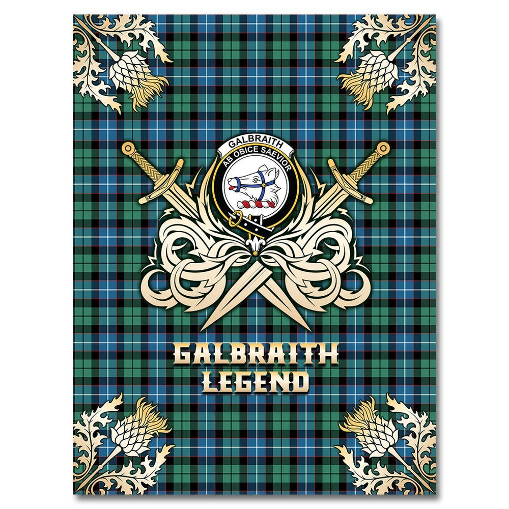 Clan Galbraith Ancient Tartan Gold Courage Symbol Blanket CM38 Clan Rait Tartan Today   