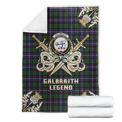 Clan Galbraith Modern Tartan Gold Courage Symbol Blanket VW74 Clan Rait Tartan Today   