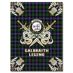 Clan Galbraith Modern Tartan Gold Courage Symbol Blanket VW74 Clan Rait Tartan Today   