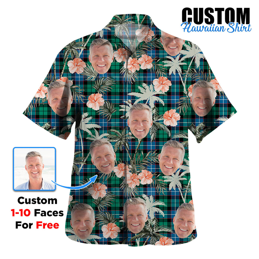 Clan Galbraith Ancient Tartan Custom Face Hawaiian Shirt – Unisex Gift for Family Members, Summer Party MA24 Galbraith Ancient Tartan Tartan Hawaii Shirt