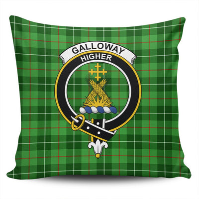 Clan Galloway District Tartan Crest Pillow Cover