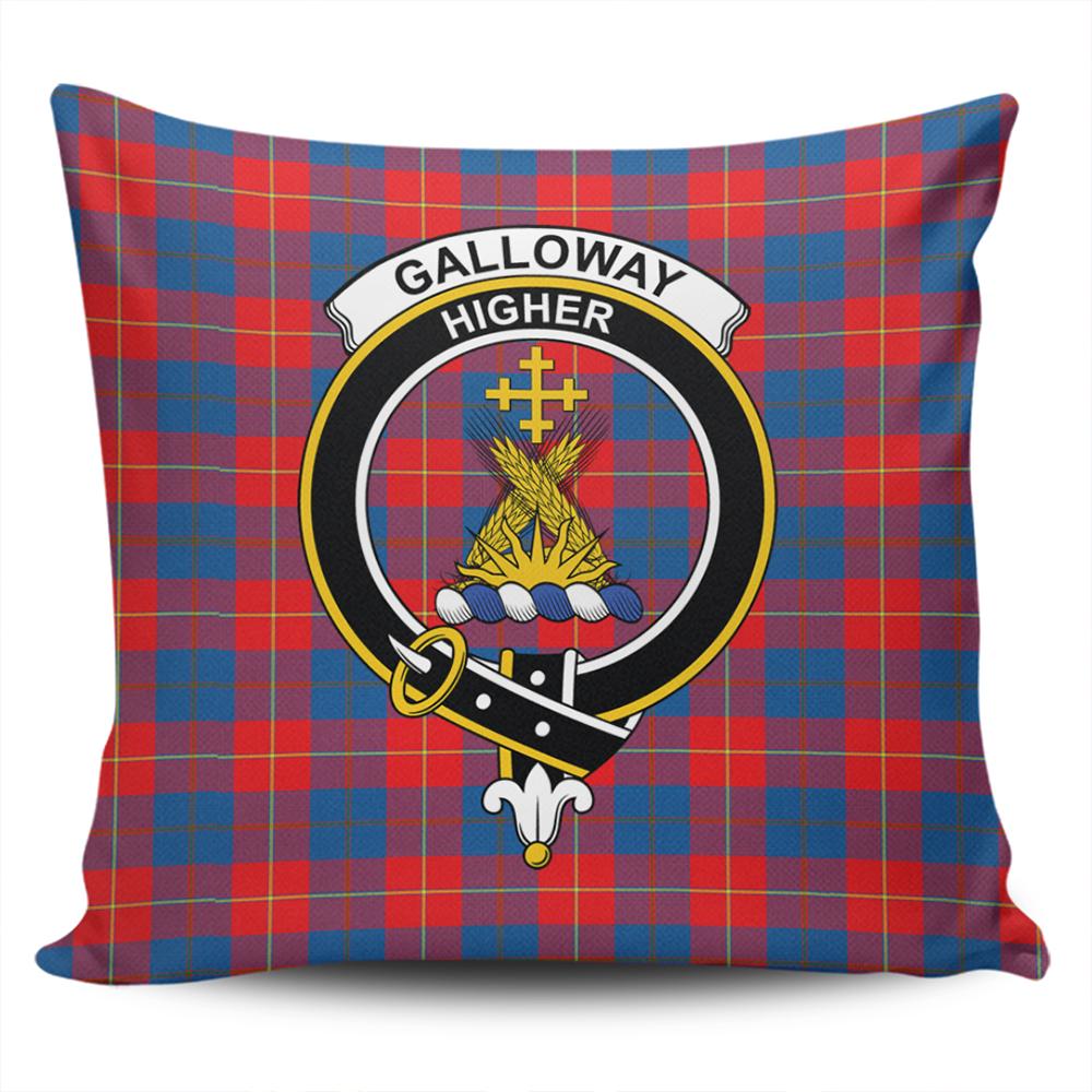 Clan Galloway Red Tartan Crest Pillow Cover VF14 Clan Galloway Tartan Today   