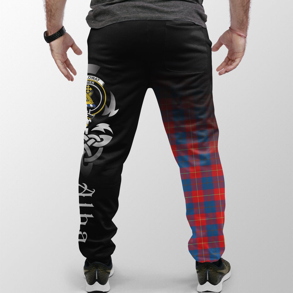 Clan Galloway Red Tartan Crest Jogger Sweatpants  Alba Celtic Style PH54 Clan Galloway Tartan Today   
