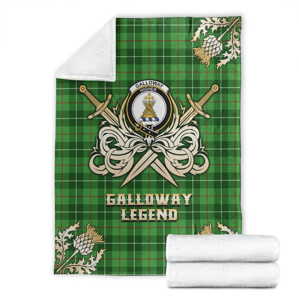 Clan Galloway Tartan Gold Courage Symbol Blanket UA55 Clan Galloway Tartan Today   