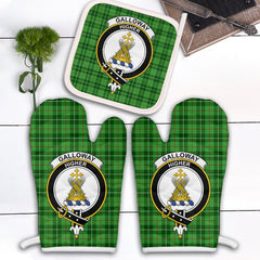 Clan Galloway Tartan Crest Oven Mitt And Pot Holder (2 Oven Mitts + 1 Pot Holder) RJ90 Clan Galloway Tartan Today   
