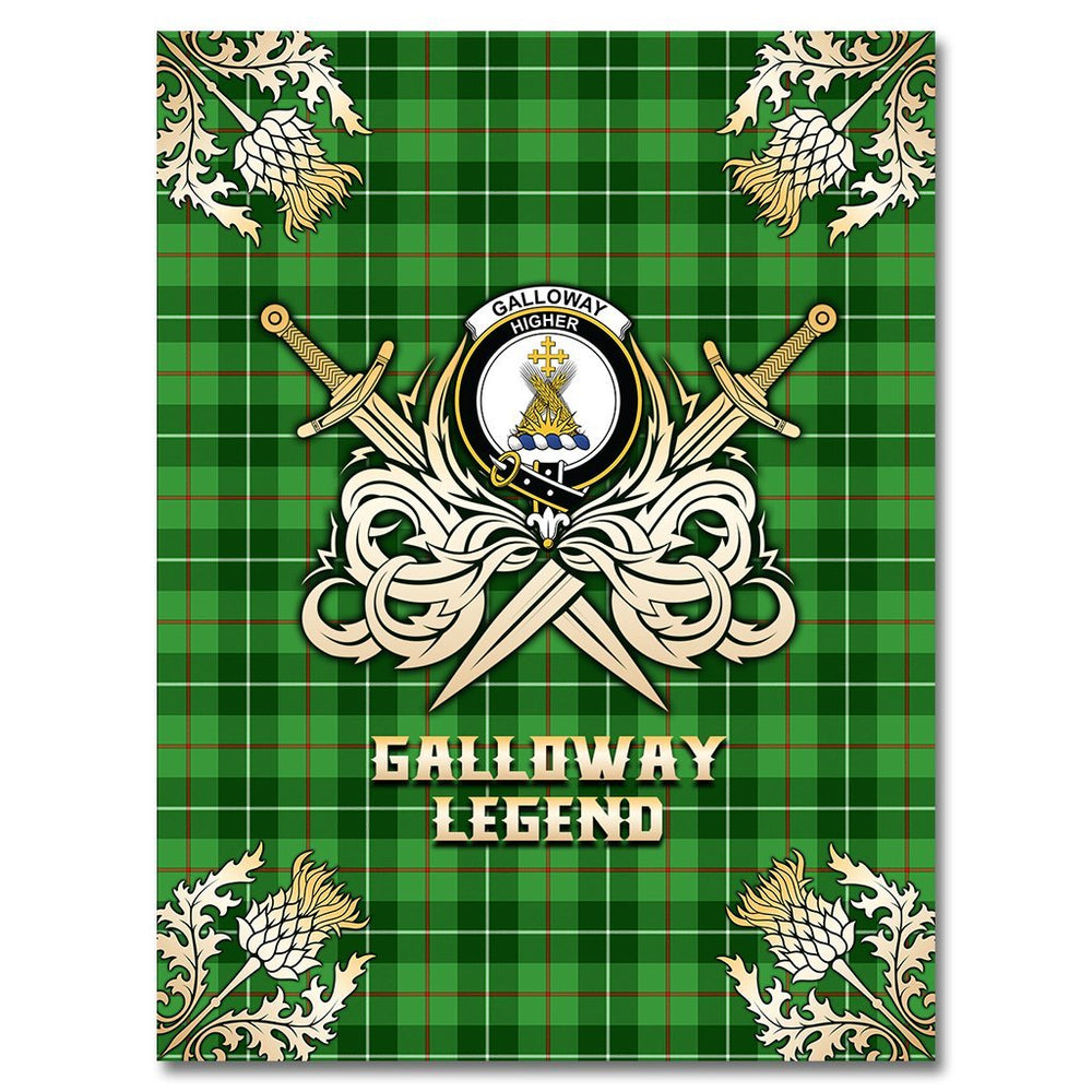 Clan Galloway Tartan Gold Courage Symbol Blanket UA55 Clan Galloway Tartan Today   
