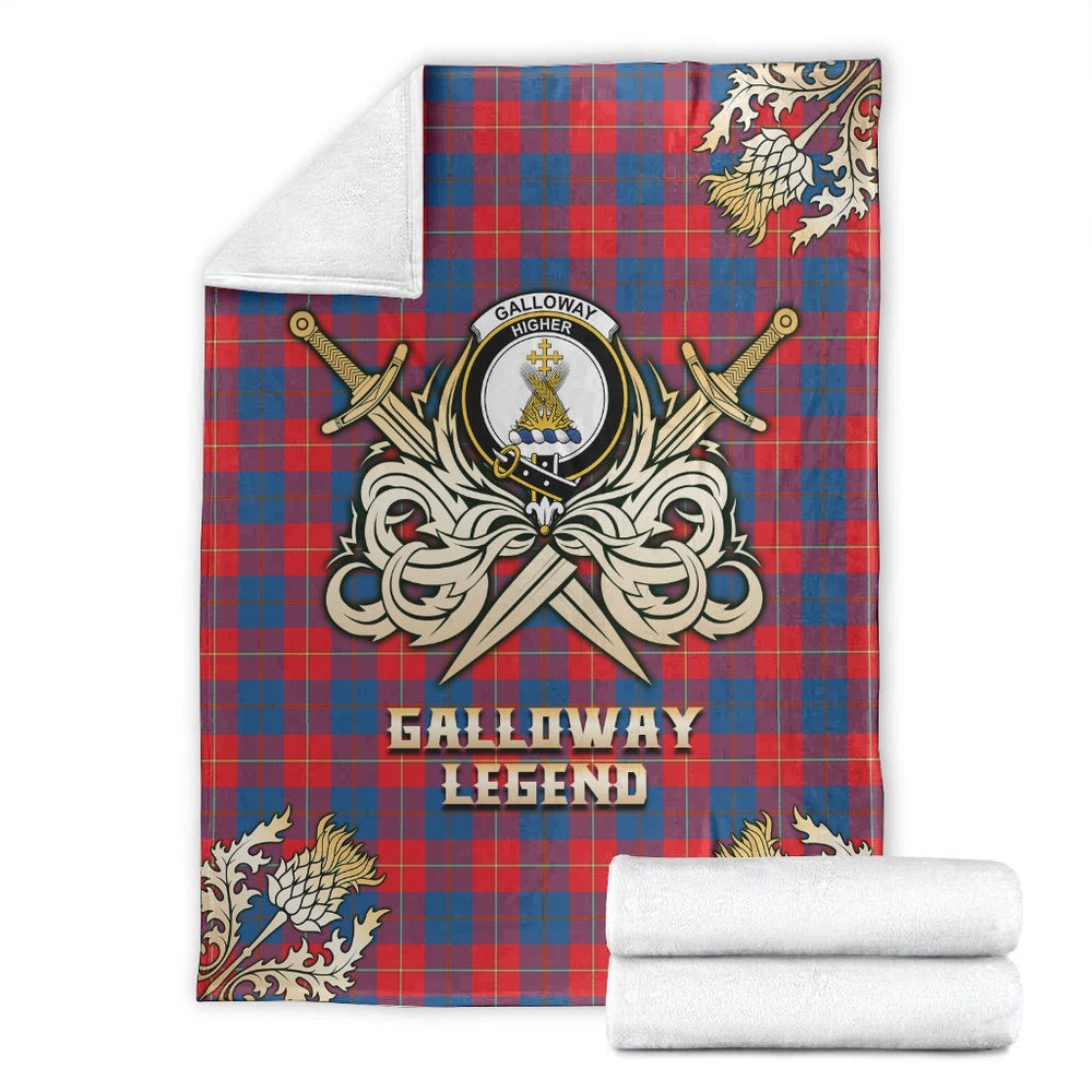 Clan Clan Galloway Red Tartan Gold Courage Symbol Blanket VZ61 Clan Galloway Tartan Today   