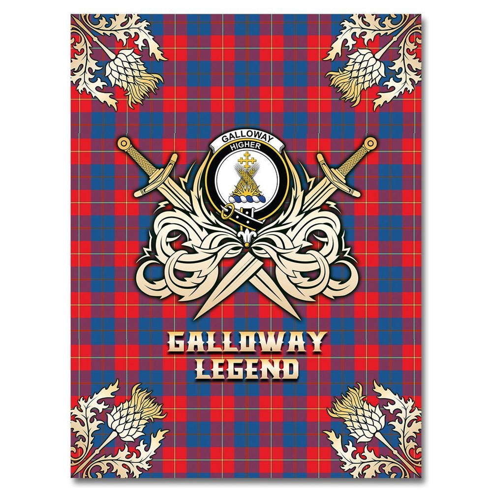 Clan Clan Galloway Red Tartan Gold Courage Symbol Blanket VZ61 Clan Galloway Tartan Today   