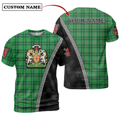 Personalized Clan Galloway District Tartan Shirt with Scotland Coat of Arms & Custom Name