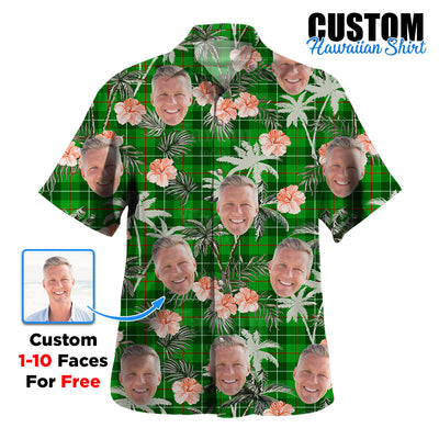 Clan Galloway District Tartan Custom Face Hawaiian Shirt – Unisex Gift for Family Members, Summer Party