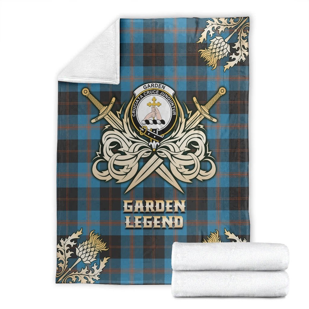 Clan Garden Tartan Gold Courage Symbol Blanket TR84 Garden Tartan (Clan Garden) Tartan Today   