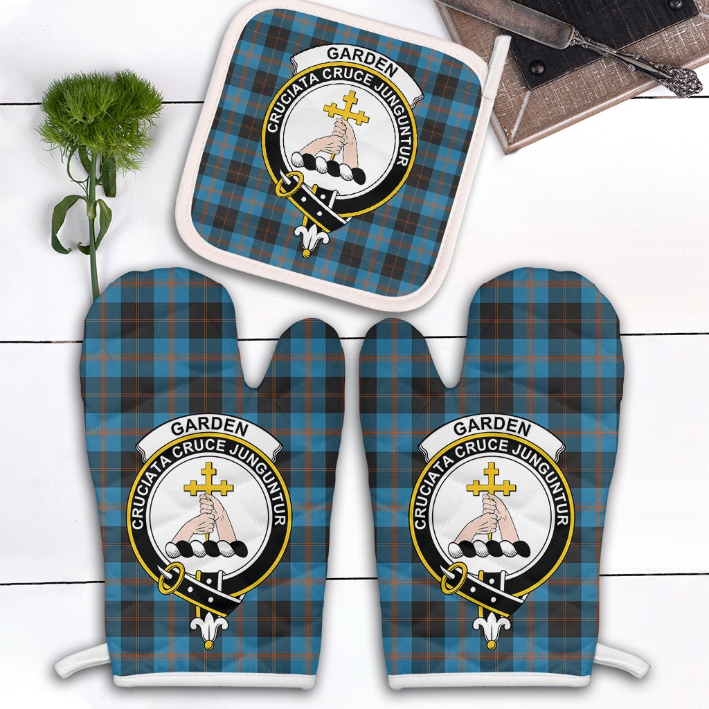 Clan Garden Tartan Crest Oven Mitt And Pot Holder (2 Oven Mitts + 1 Pot Holder) WR95 Garden Tartan (Clan Garden) Tartan Today   